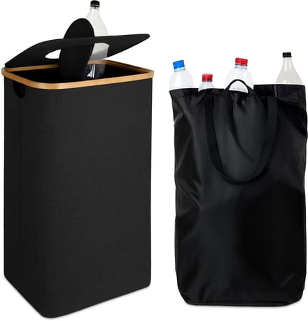 Statiegeld prullenbak - 100 l - afwasbare tas - zwart