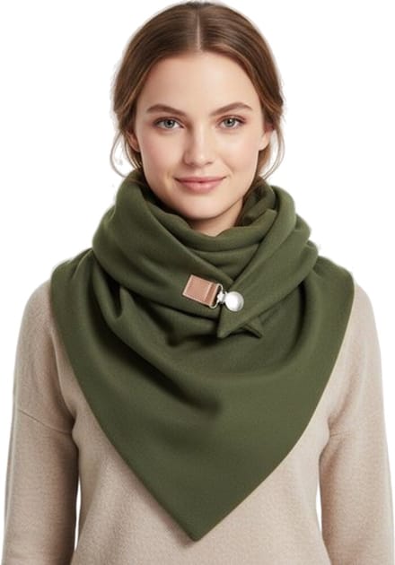 Warme Fleece Mega Sjaal - Groen - Mode - Poncho - Winter - Zacht - Groot