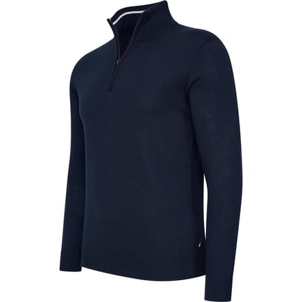 Cappuccino Italia - Heren Trui Pullover Bergamo Zip - Blauw - Maat S