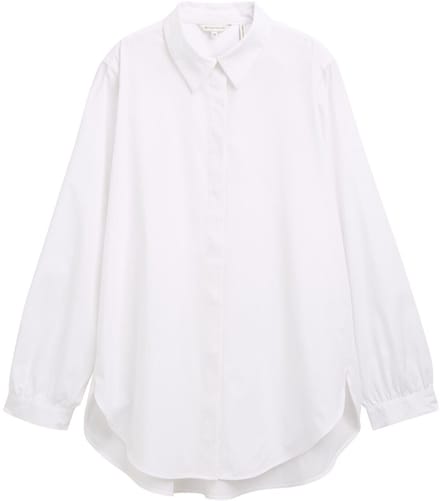 Tom Tailor - Losvallende overhemdblouse - Maat 34 - White
