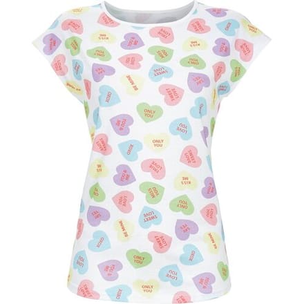 Katoenen pyjamashirt suikerhartjes Ringella - Wit - Maat - 42