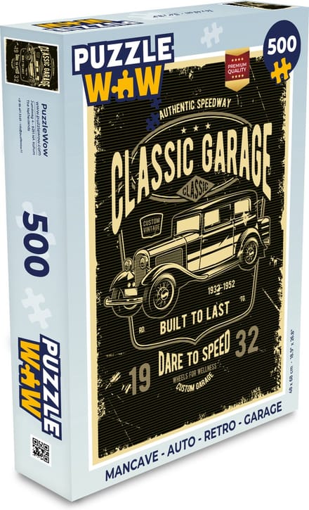 Puzzel Mancave - Auto - Retro - Garage - Legpuzzel - Puzzel 500 stukjes