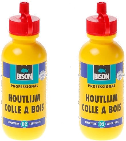 Bison houtlijm 75 gram - 2x - supersterk - transparant - binnengebruik - veelzijdig
