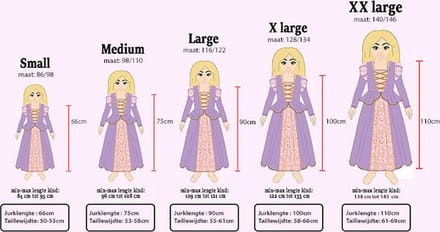 Little Adventures - Rapunzel jurk classic - Maat 116/122