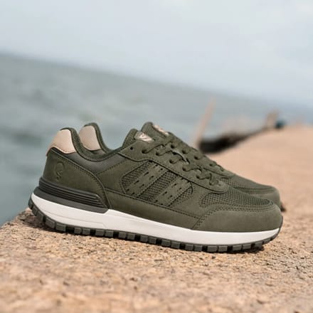 Q1905 Sneaker bussel legergroen/ wit