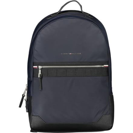 Tommy Hilfiger Elegante Blauwe Rugzak Met Contrastdetails