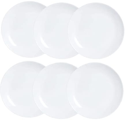 Opaal Dessertborden 19 cm - Magnetronbestendig, Recyclebaar, Set van 6
