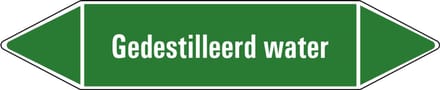 Gedestilleerd water leidingmarkering op vel 75 x 17 mm - 8 per vel