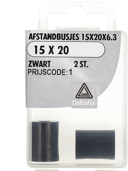 Deltafix - Afst.bus 15x20x6.3 zwart 2st