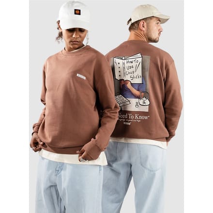 Woodbird Cane Chop Crew Sweater bruin