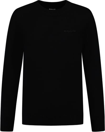 Ballin Amsterdam - Jongens Regular fit Knitwear Crewneck LS - Black - Maat 12
