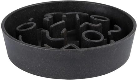 Anti-Schrok Voerbak Hond Bamboe 28 cm Donkergrijs - Langzamer Eten