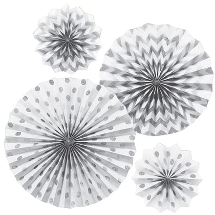 Amscan Waaiers Feestdecoratie 4 Stuks 20/30/40 Cm Wit