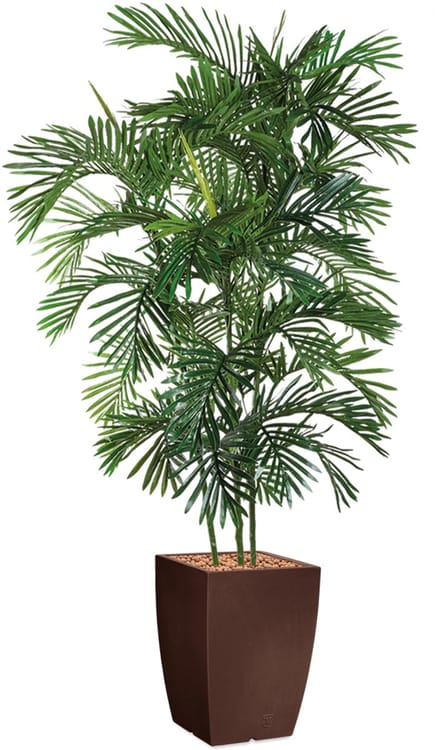 HTT - Kunstplant Areca palm in Genesis vierkant bruin H190 cm