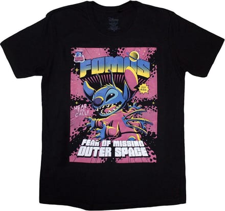 Disney Lilo & Stitch - FOMOS Heren T-shirt - M - Zwart