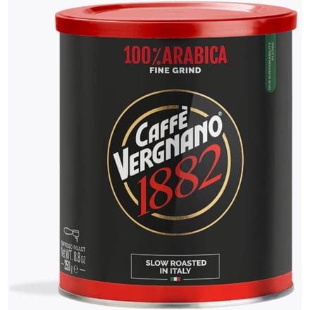 Caffè Vergnano Caffé Vergnano Arabica 100% espresso gemalen 250g blik