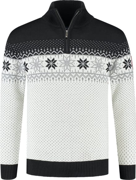 John Brillant Noorse Heren Pullover Merino, zwart & wit. Maat S