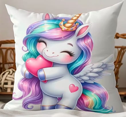 Rainbow Dreams Collection Kussenhoes - Eenhoorn - Unicorn - 45 x 45 cm
