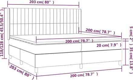 vidaXL - Boxspring - met - matras - fluweel - zwart - 200x200 - cm