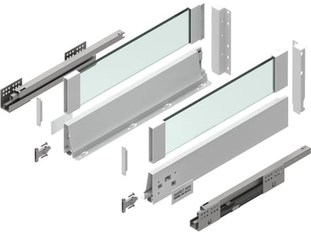 Gamet BOX2 - Lade - Glaspanelen - Hoog - Wit - 350mm