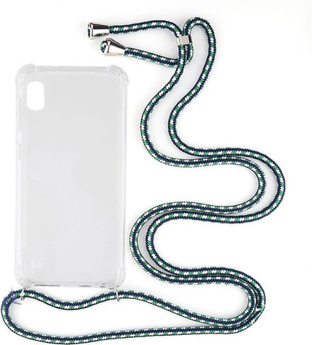 Shop4 - Samsung Galaxy A10 Hoesje - Zachte Back Case met Koord Multi Groen