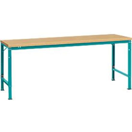 Manuflex basistafel UNIVERSAL Speciaal, 2000 x 1000 mm, multiplex natuur, waterblauw