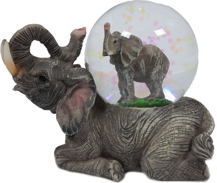 PIA Soft Toys Olifant liggend waterbal - 45 mm - Snowglobe