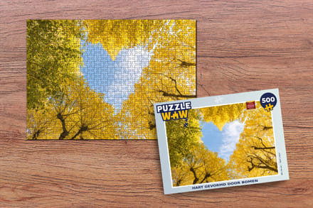 Puzzel Bomen - Hart - Geel - Lucht - Legpuzzel - Puzzel 500 stukjes
