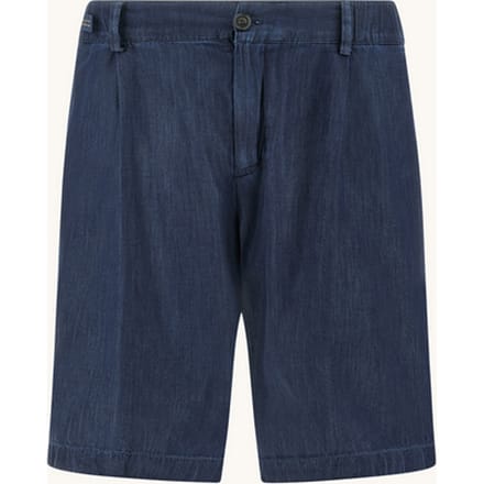 bermuda in licht denim katoen giza man blauw