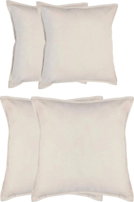 Atmosphera Bank/sierkussens Sophia - set 4x - Ivoor wit - polyester - met rits - In 2 formaten