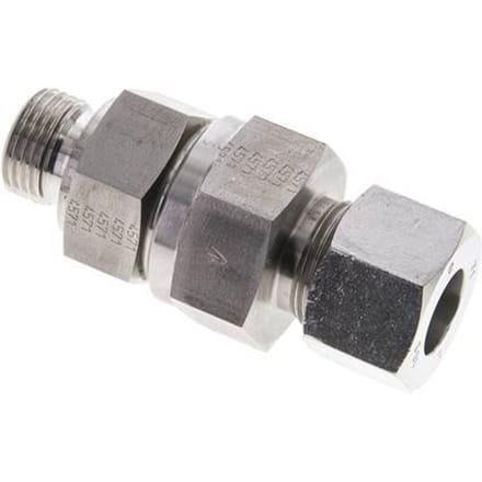 16S (M24x1.5) & G1/2'' Regeling-Uit RVS Terugslagklep Snijring Buitendraad 1-400 bar ISO 8434-1
