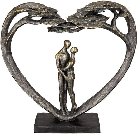 sculptuur geborgenheid vind thuis - bronskleur - polyresin - 8x32x31