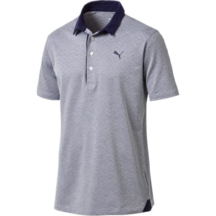 Puma Diamond Jaquard Grijs/Navy Performance Fit Heren Golf Poloshirt 576125 01