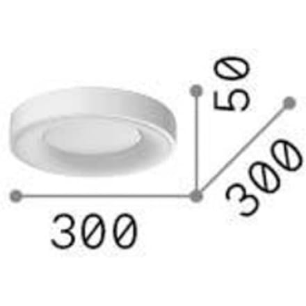 Ideal Lux plafondlamp Planet, wit, Ø 30 cm, metaal