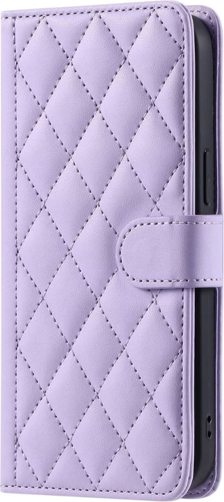 Hoesje geschikt voor iPhone 14 - Bookcase - Pasjeshouder - Koord - Kunstleer - Paars