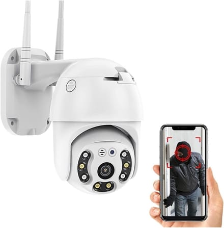 Beveiligingscamera Buiten - Zonnecamera PTZ - Huisbewaking - 4G Connectiviteit - 1080p HD - Wit