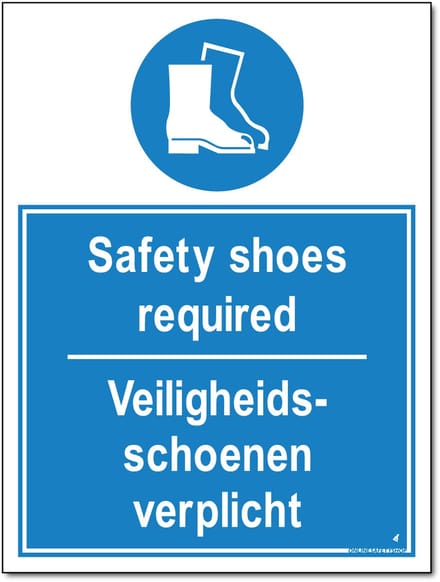 Veiligheidsschoenen verplicht bord - Aluminium - 30 x 40 cm