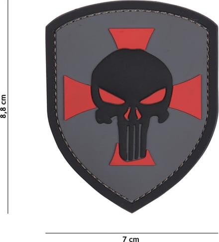 101 Inc Embleem 3D Pvc Schild Punisher Kruis Grijs  20002