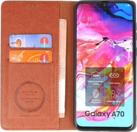 Kaarthouder Portemonnee Book Case Samsung Galaxy A70 - Bruin