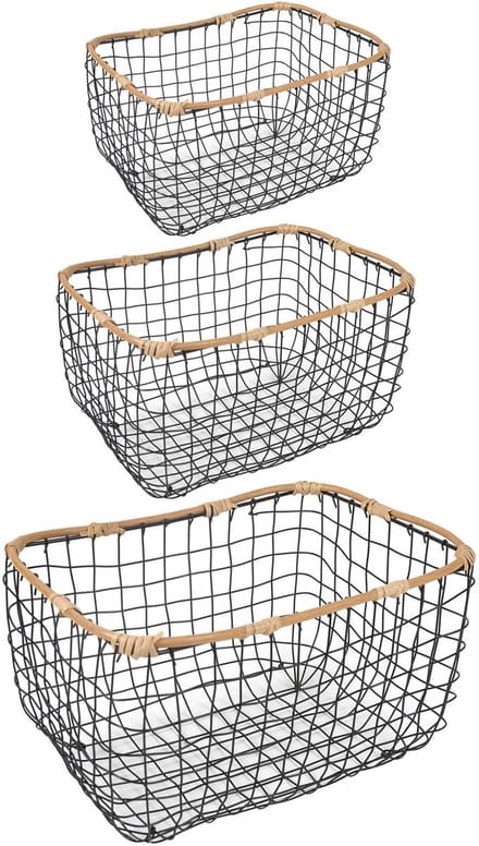 Metalen manden JIMO, set van 3 - Zwart/natuur