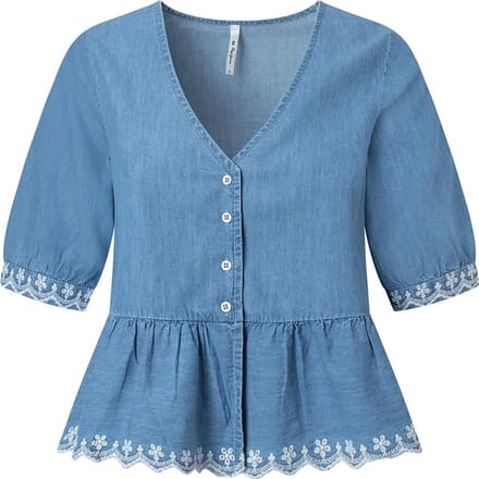 Pepe Jeans Berta Overhemd Met Korte Mouwen Blauw XL Man