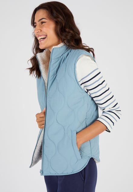 Damart - Mouwloos vest omkeerbaar - Dames - Blauw - M