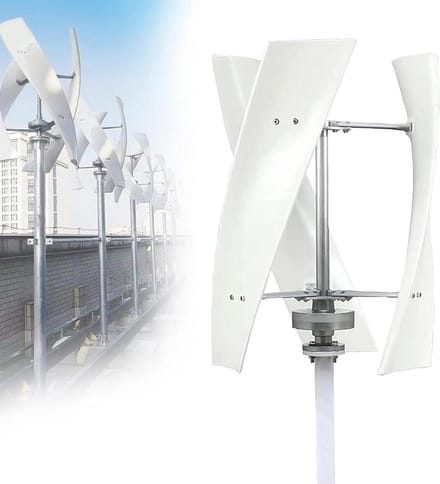Windturbine Generator - Windmolen Verticale - Energie Opwekken - MPPT Laadregelaar - 12V 24V - Wit