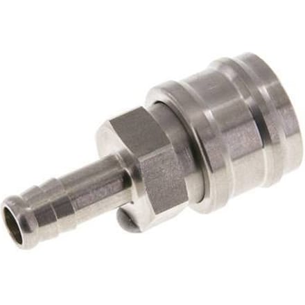 RVS DN 7.2 (Euro) Luchtkoppeling Snelkoppeling 10 mm Slangpilaar Double Shut-Off