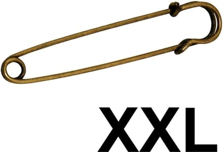 Fako Bijoux® - Sierspeld - Sjaalspeld - Vestsluiting - Vestspeld - Veiligheidsspeld - Classic XXL - 100mm - Brons