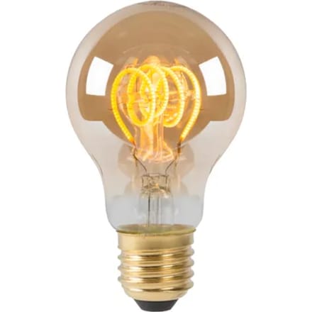 Lucide Ledfilamentlamp Peertje A60 - Amber - D6cm - Dimbaar - Warm Wit - E27 - 4,9w