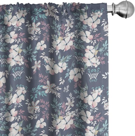 ABAKUHAUS Bloemen Voorhangen – 2x75x175 cm – microvezel
