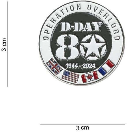Embleem metaal D-Day 80 pin 1944-2024 Allied flags