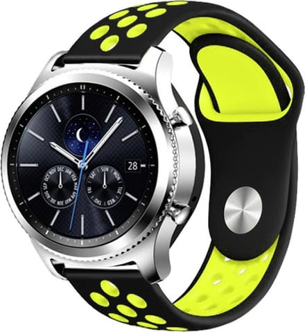 Siliconen bandje - geschikt voor Samsung Gear S3 - zwart-geel
