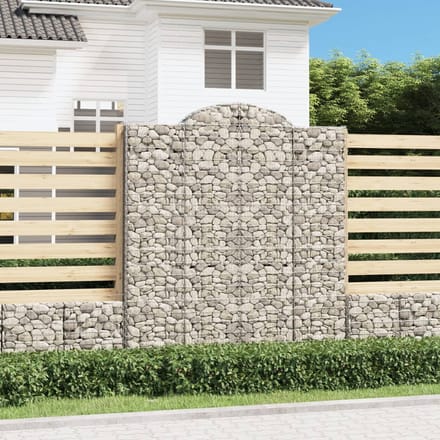 vidaXL - Schanskorven - 2 - st - gewelfd - 200x30x220/240 - cm - ijzer